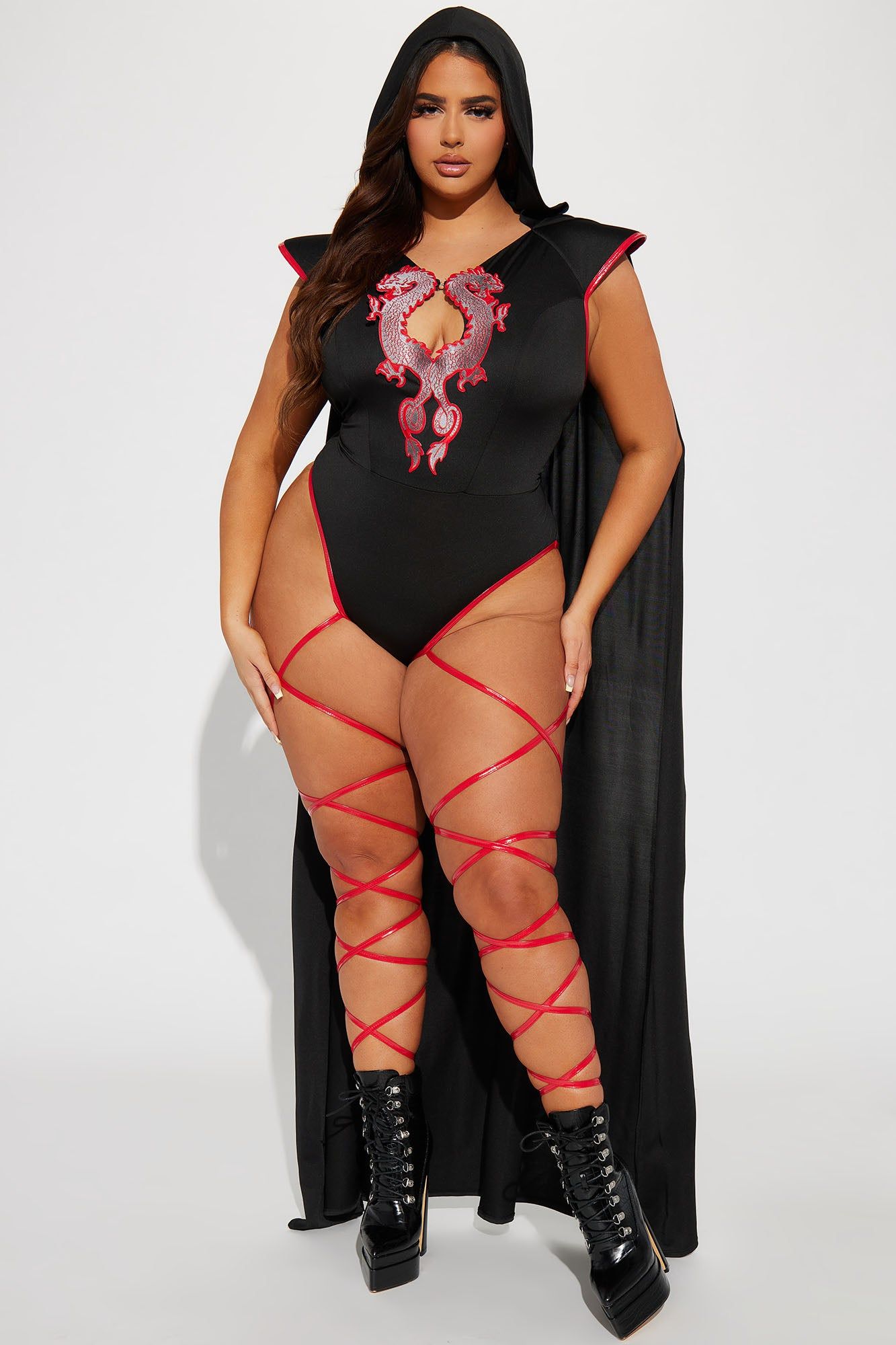 Fierce Dragon Ninja 1 Piece Costume - Black/Red sold by Fashion Nova product image thumbnail 5