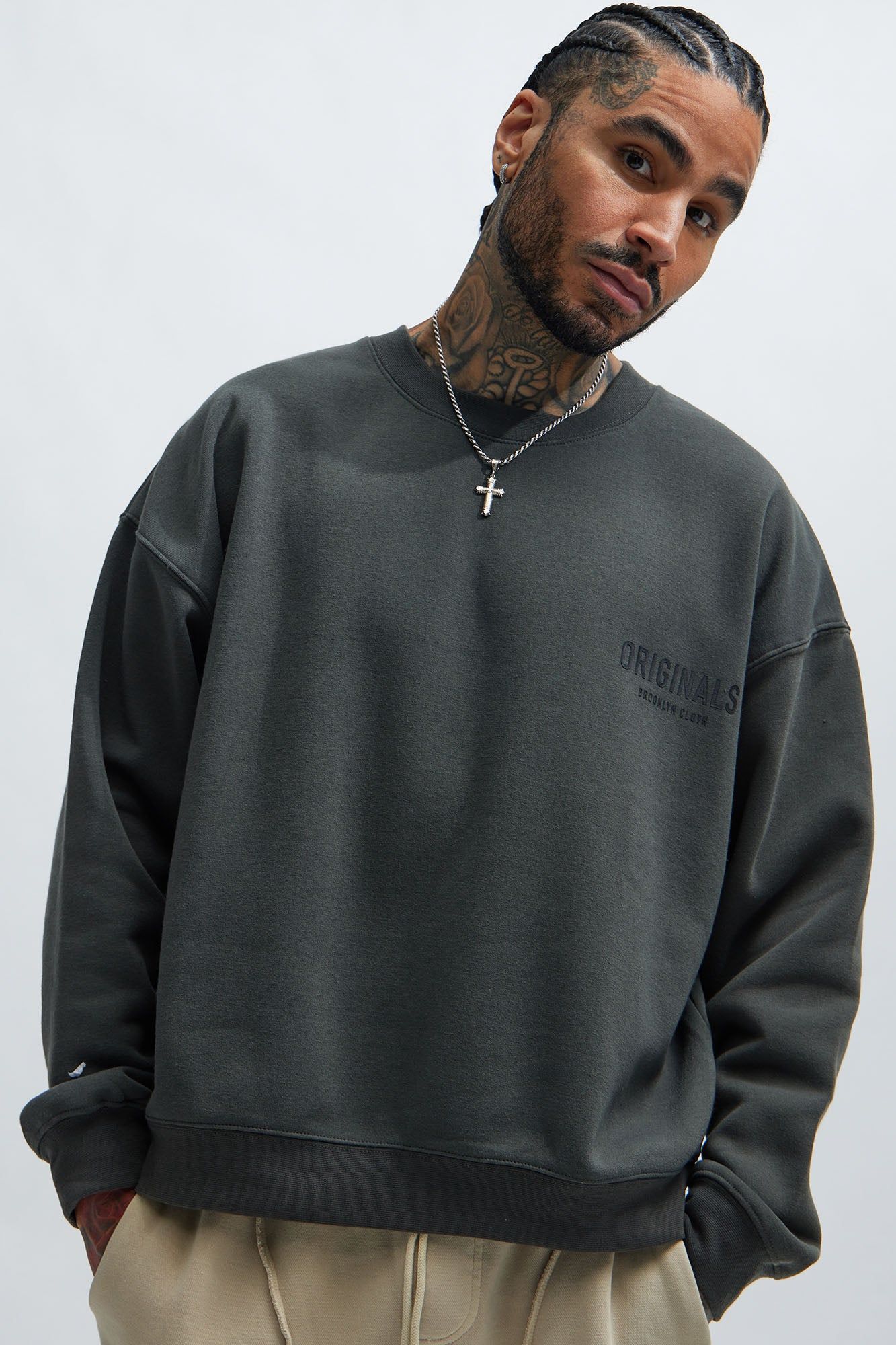 Original Brooklyn Crew Neck Sweatshirt - Black sold by Fashion Nova