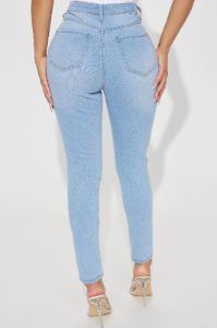 Petite Alaia High Rise Stretch Skinny Jeans - Light Wash sold by Fashion Nova