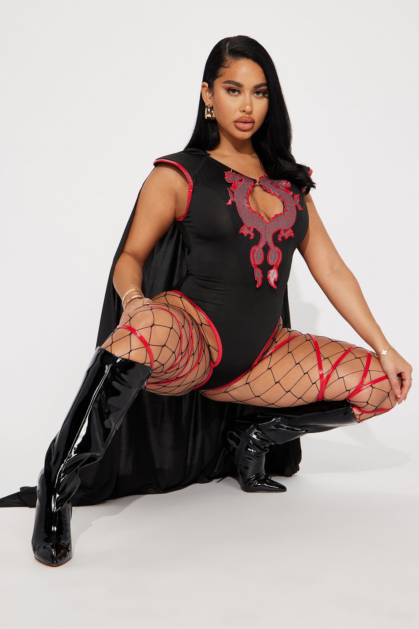 Fierce Dragon Ninja 1 Piece Costume - Black/Red sold by Fashion Nova product image thumbnail 3