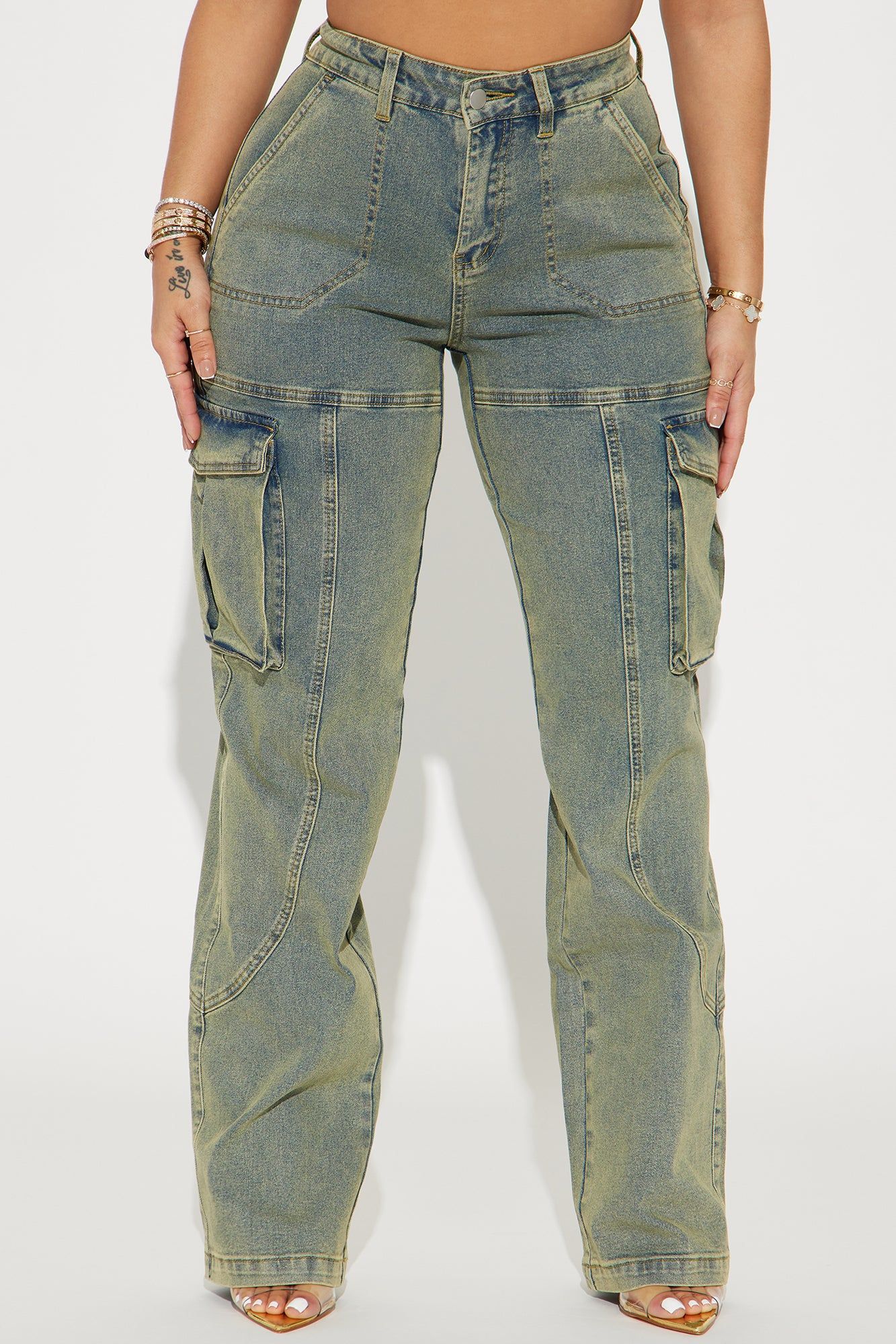 So Serious Stretch Cargo Jeans - Light Wash sold by Fashion Nova product image thumbnail 2
