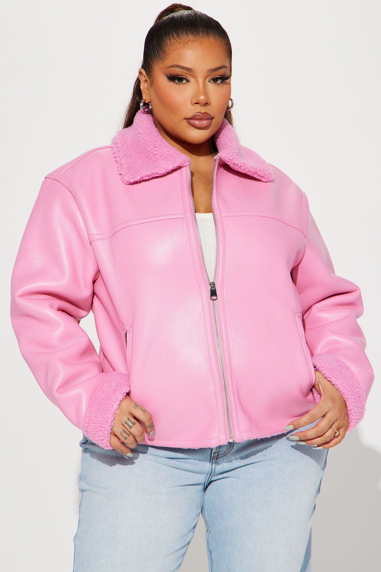 Taking Notes Bomber Jacket - Pink sold by Fashion Nova product image thumbnail 4