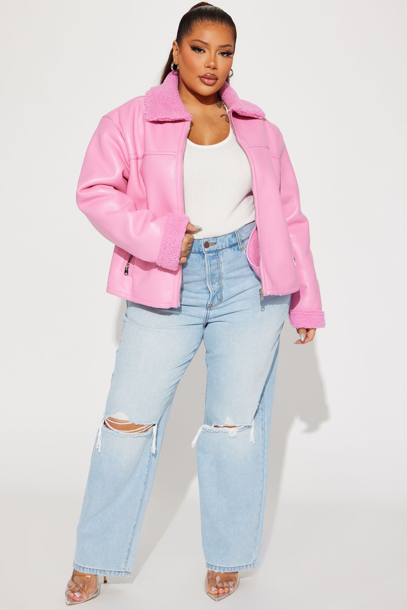 Taking Notes Bomber Jacket - Pink sold by Fashion Nova product image thumbnail 5
