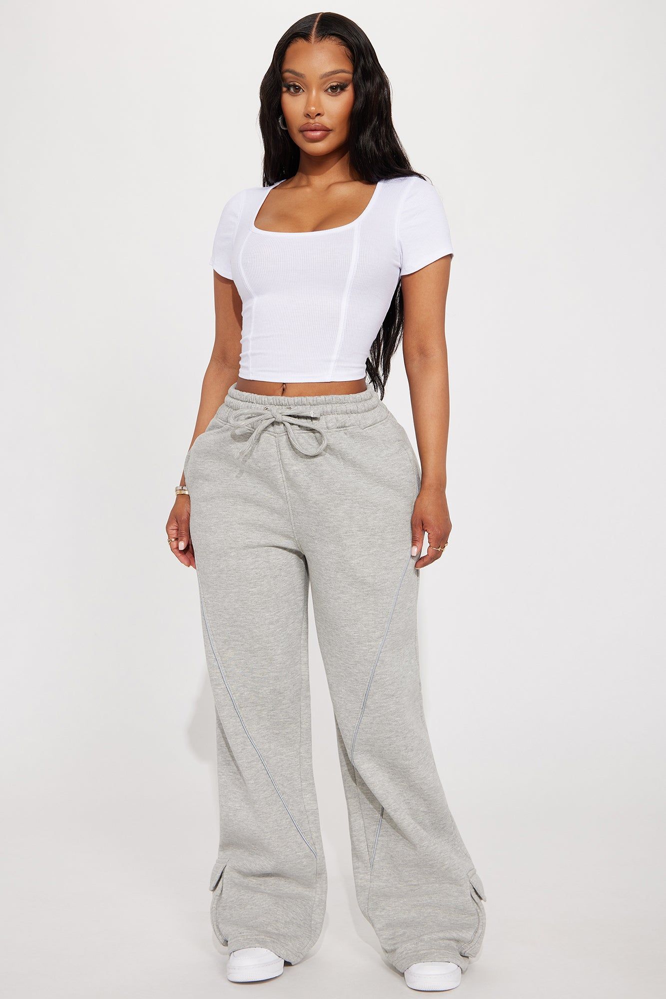 Pace Yourself Fleece Sweatpant - Heather Grey sold by Fashion Nova