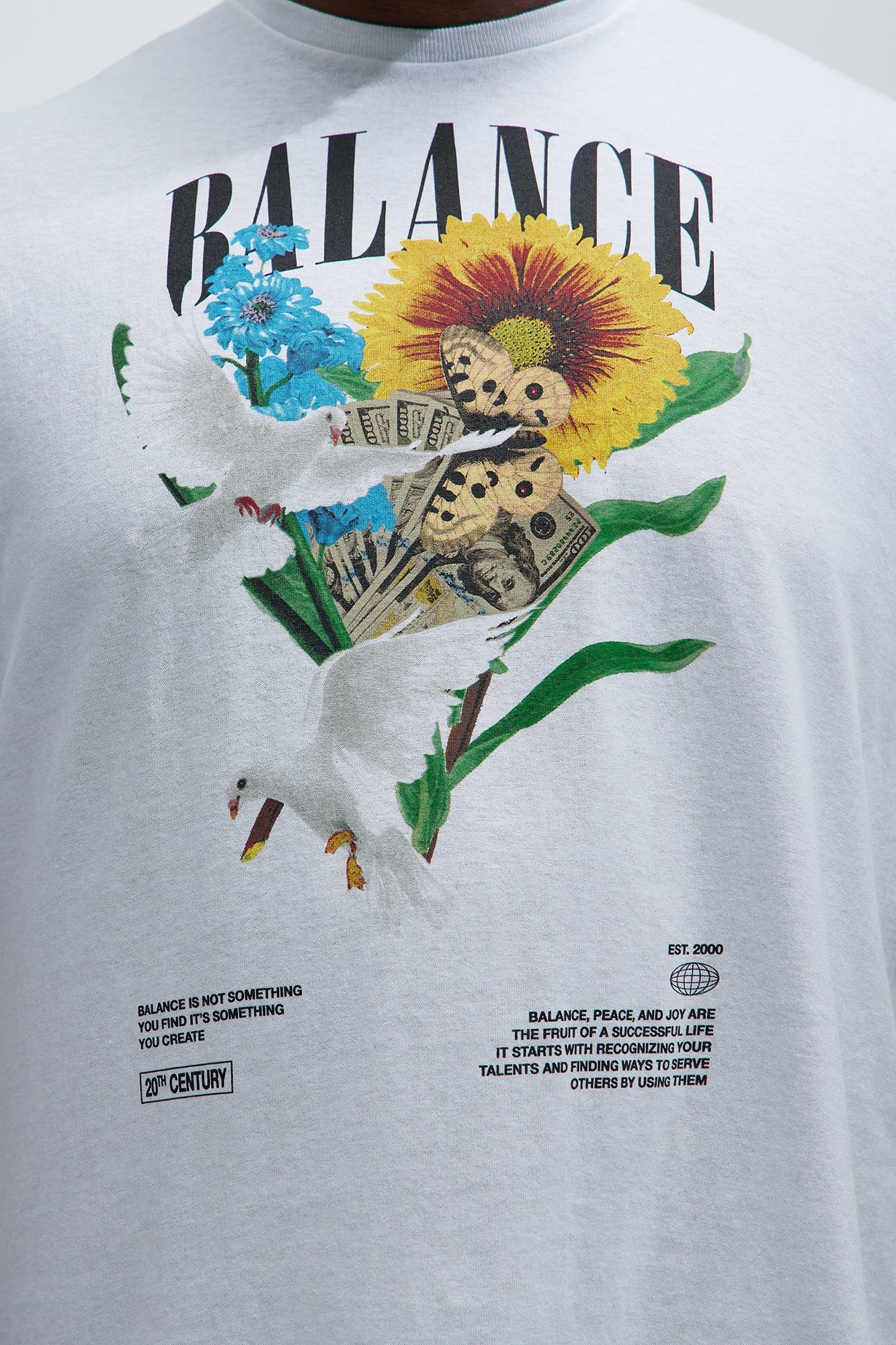 Balance Your Life Short Sleeve Tee - White sold by Fashion Nova product image thumbnail 5