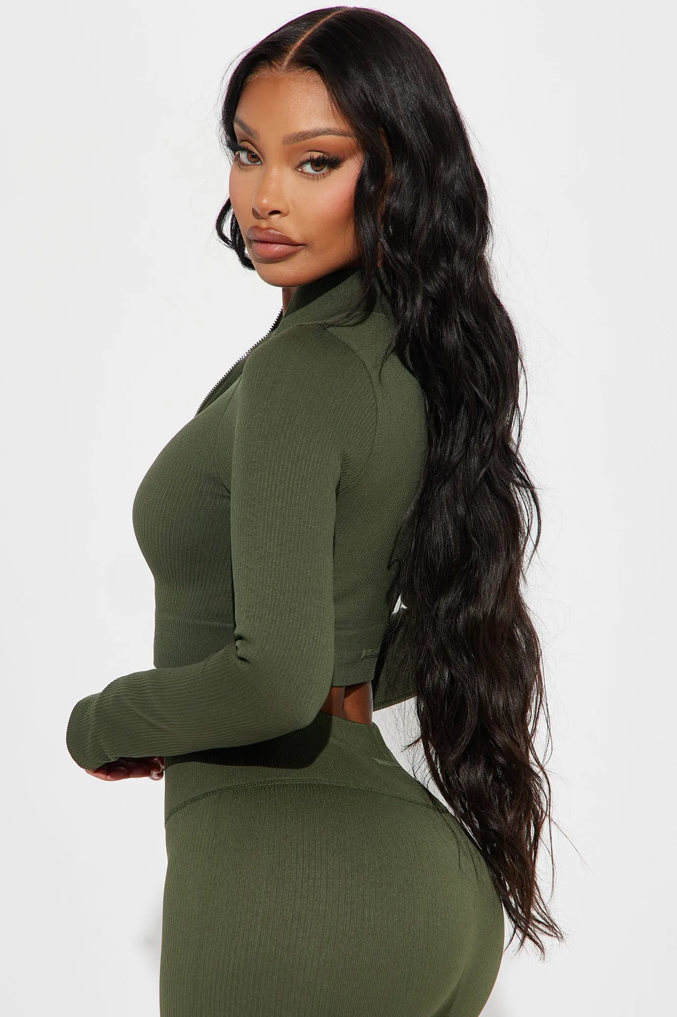 Mountain Trails Effortless Seamless Active Top - Olive sold by Fashion Nova product image thumbnail 3