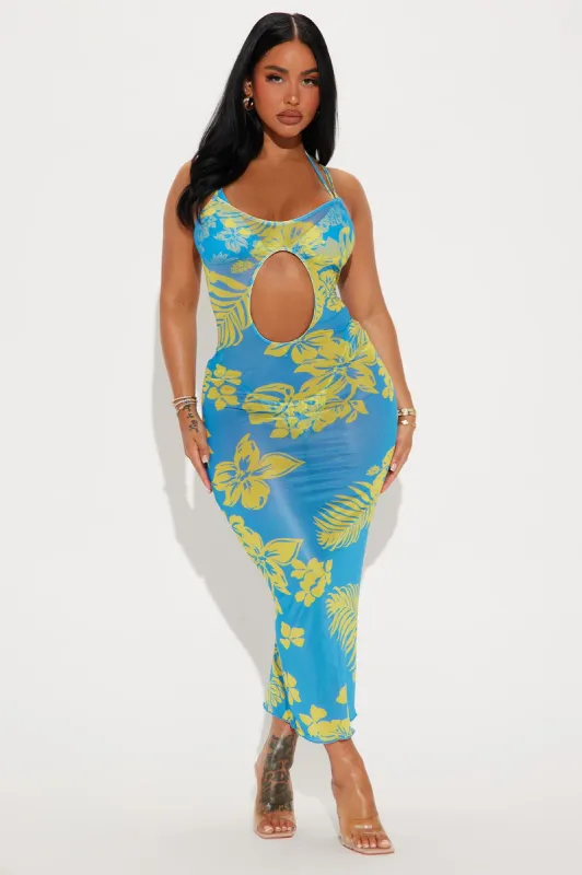 Alani 3 Piece Bikini Set - Blue/combo sold by Fashion Nova