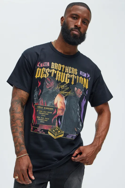WWE Kane And Undertaker Tag Team Champions Short Sleeve Tee - Black sold by Fashion Nova