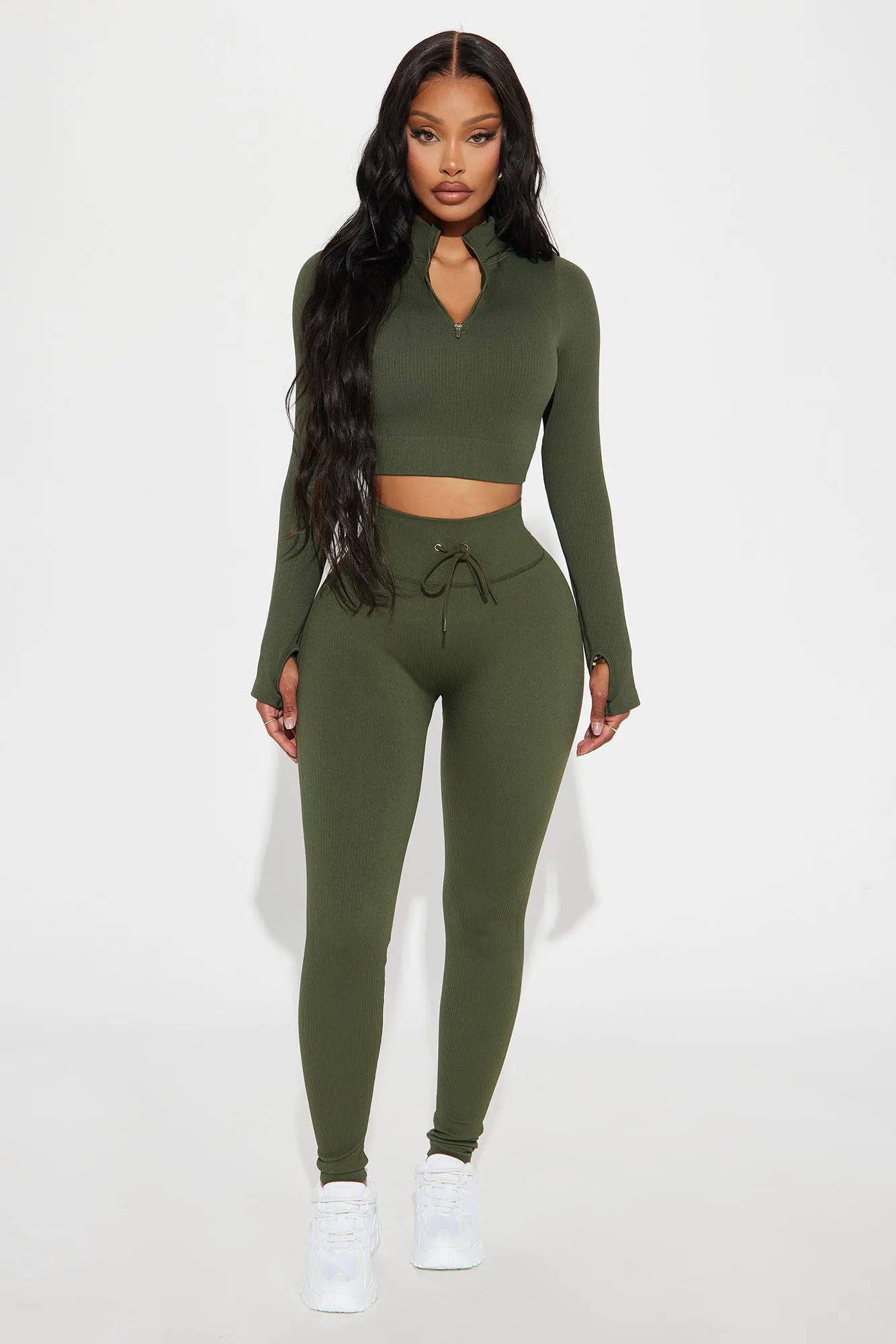 Mountain Trails Effortless Seamless Active Top - Olive sold by Fashion Nova product image thumbnail 2