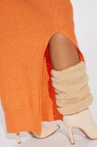 Ivy Sweater Maxi Dress - Orange/combo sold by Fashion Nova