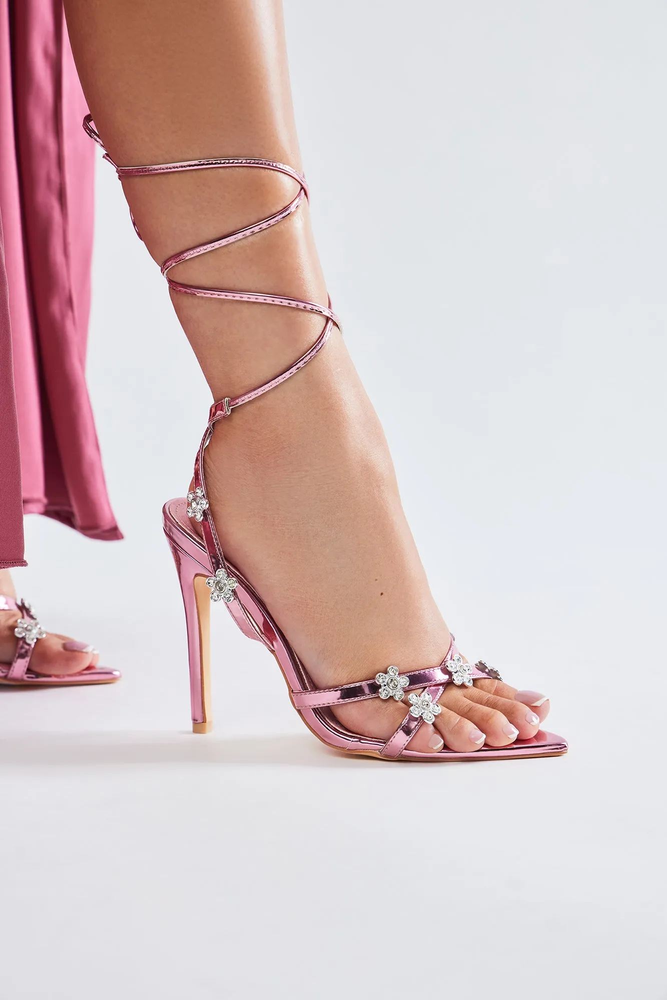Carried Away Wrap Up Heels - Pink sold by Fashion Nova product image thumbnail 2