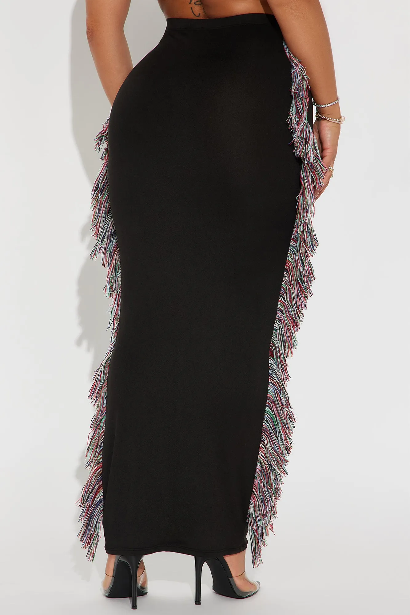 Moves To Make Fringe Maxi Skirt - Black/combo sold by Fashion Nova product image thumbnail 3