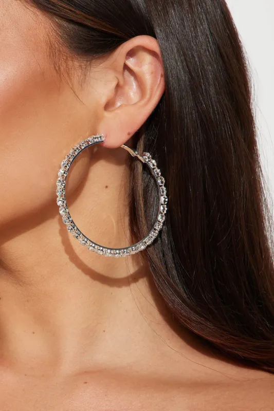 Bella Babe Hoop Earrings - Silver made by Fashion Nova