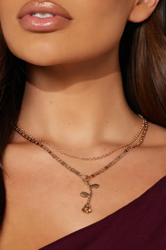 Audrey Rose Necklace - Gold sold by Fashion Nova