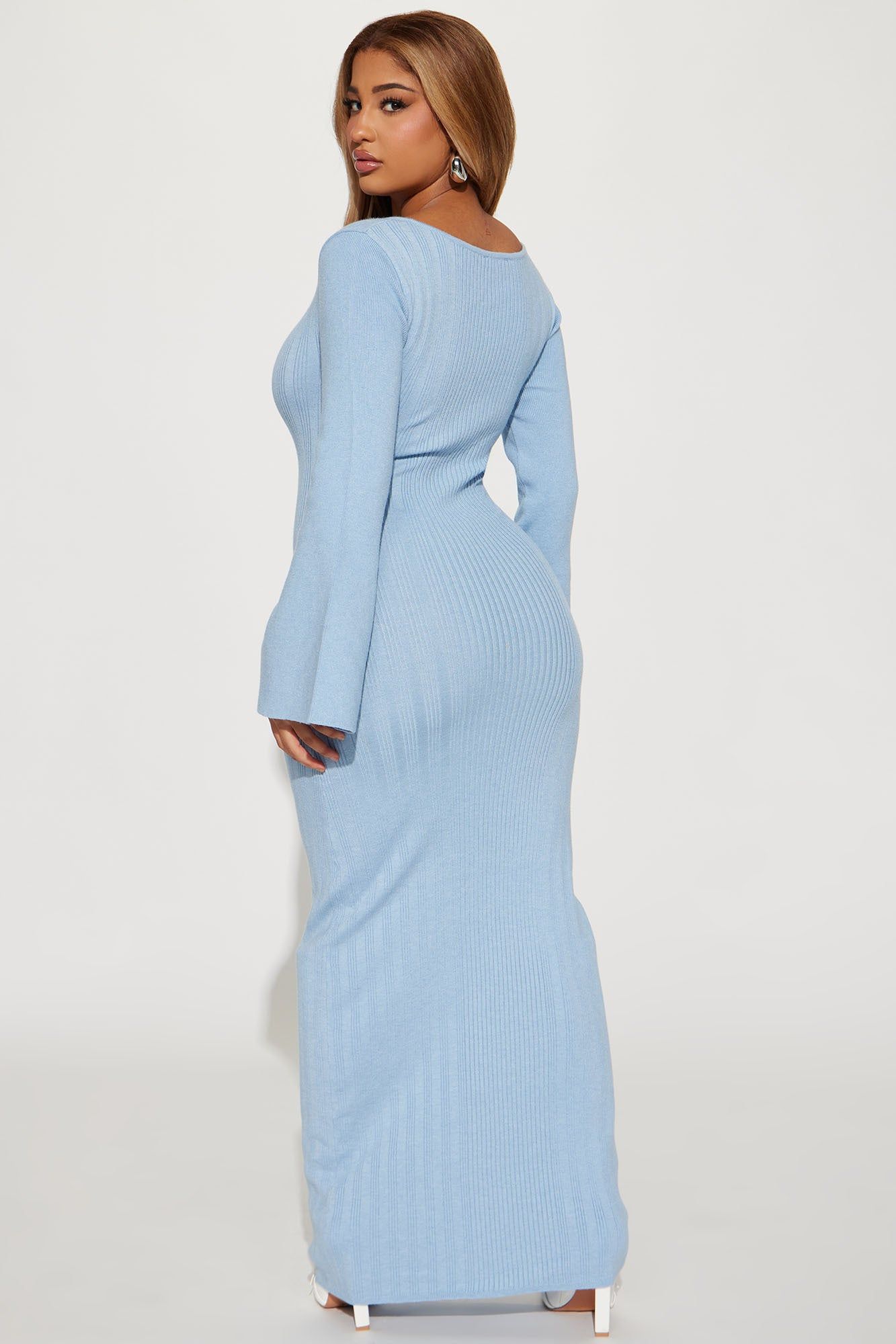 Marie Sweater Maxi Dress - Light Blue sold by Fashion Nova product image thumbnail 3