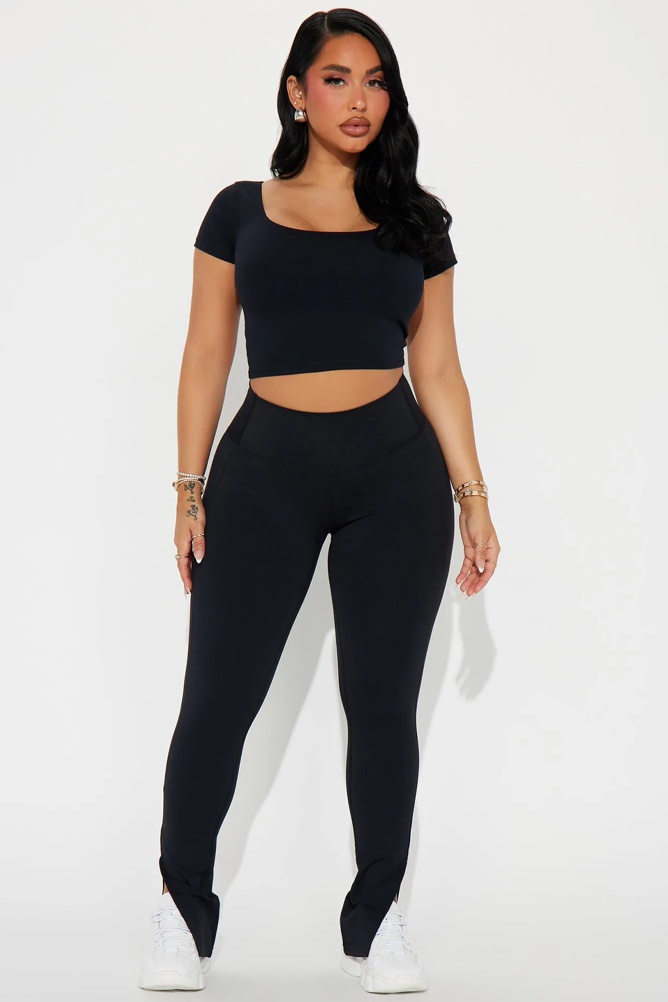 Body Sculpt Short Sleeve Active Top - Black sold by Fashion Nova product image thumbnail 2