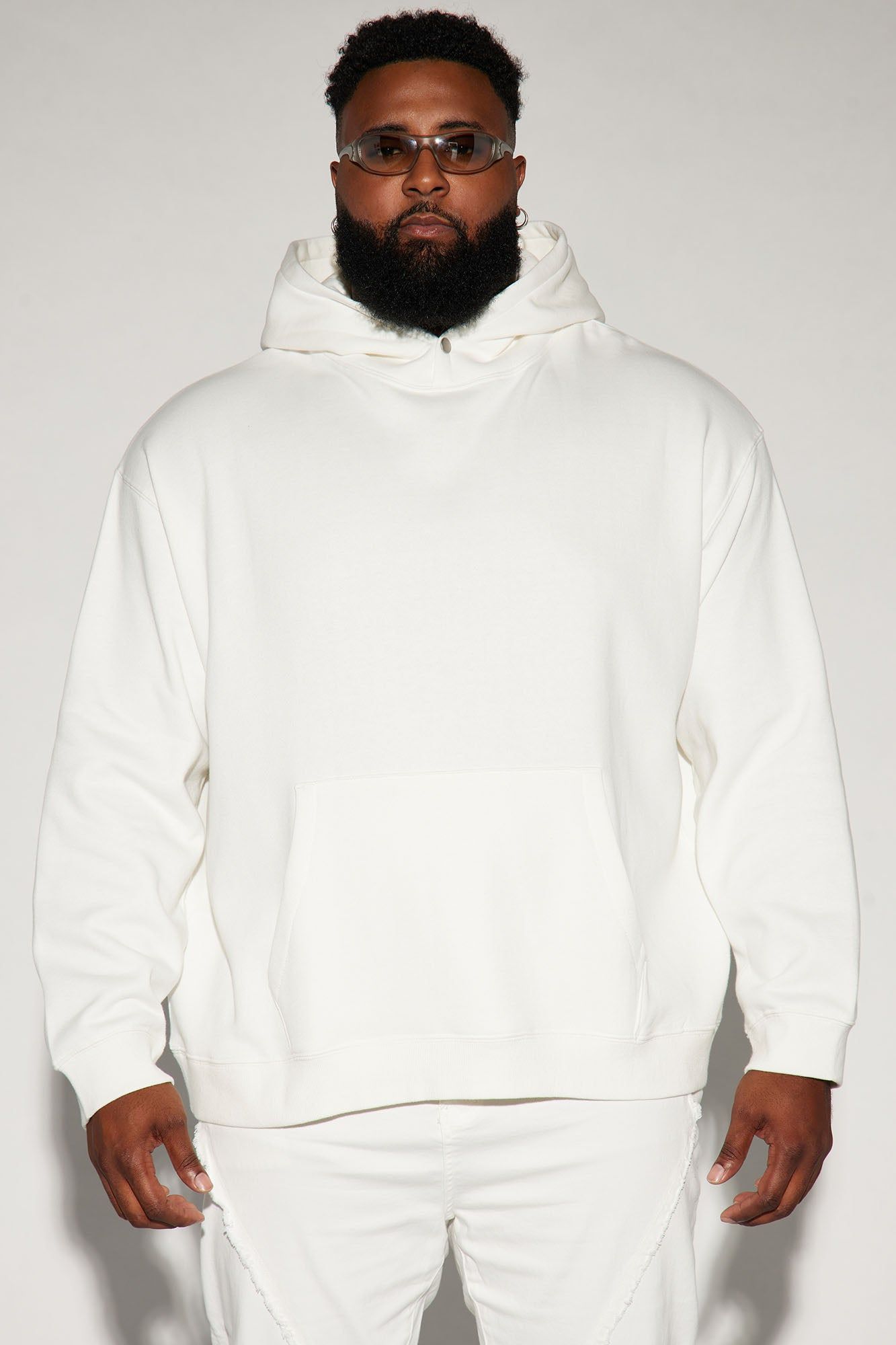 Tyson Hoodie With Snap Button - White sold by Fashion Nova product image thumbnail 2
