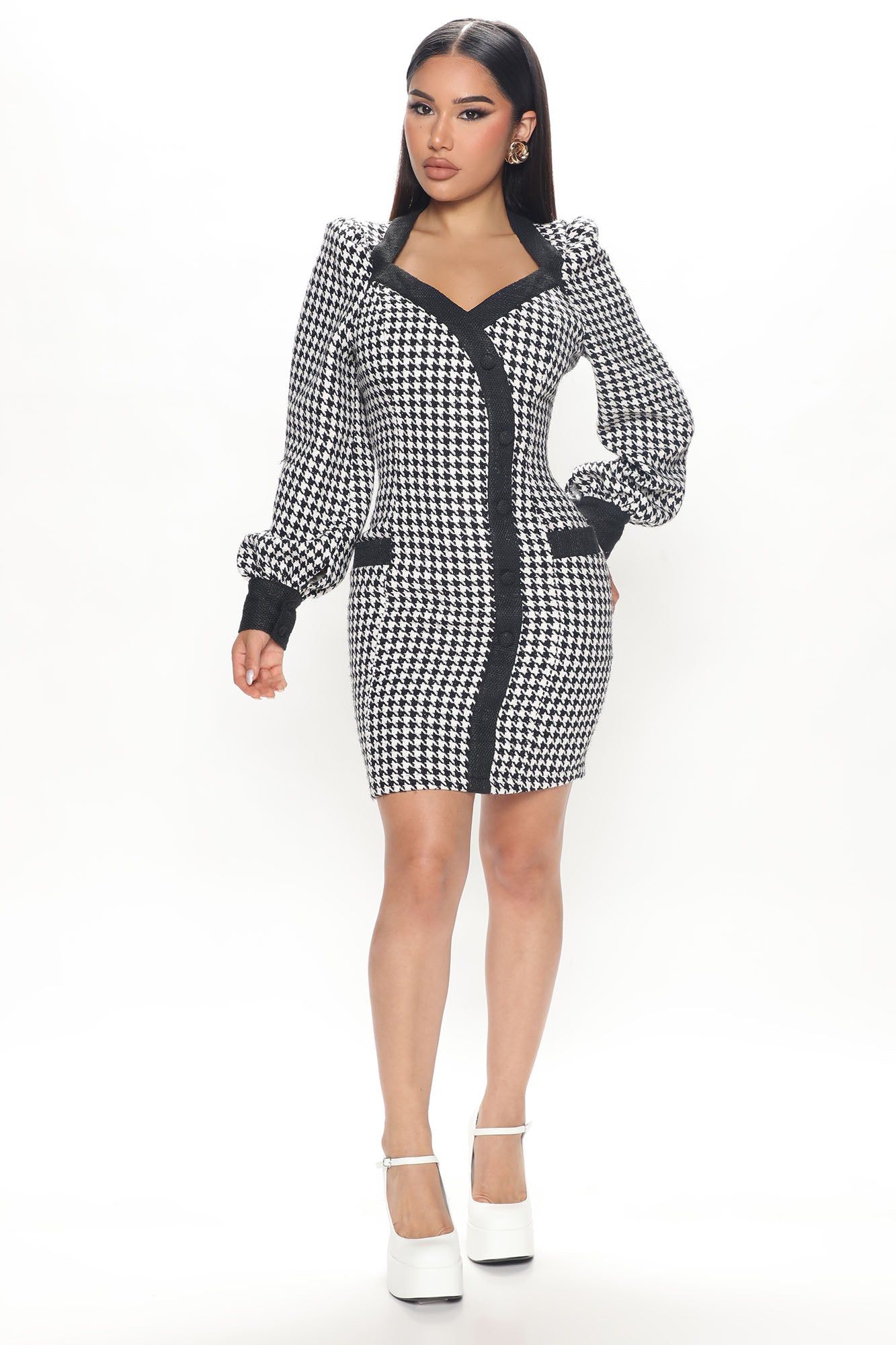 Afternoon Tea Tweed Mini Dress - Black sold by Fashion Nova product image thumbnail 2