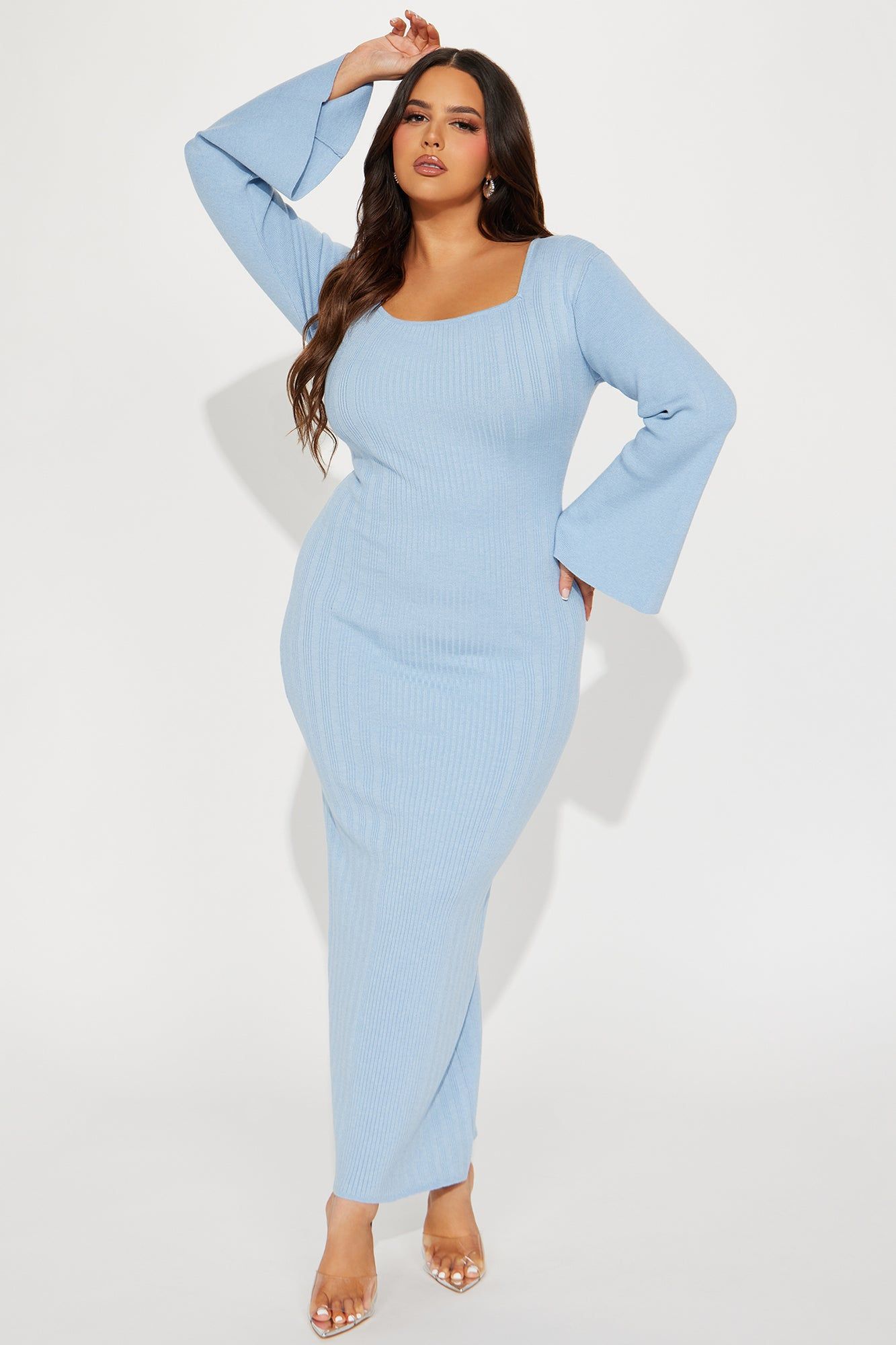 Marie Sweater Maxi Dress - Light Blue sold by Fashion Nova product image thumbnail 4