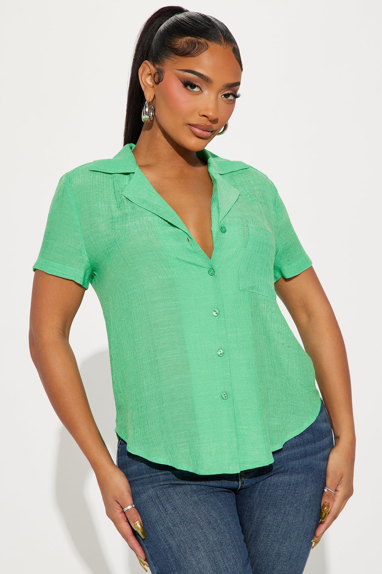 Dawn Shirt - Green sold by Fashion Nova