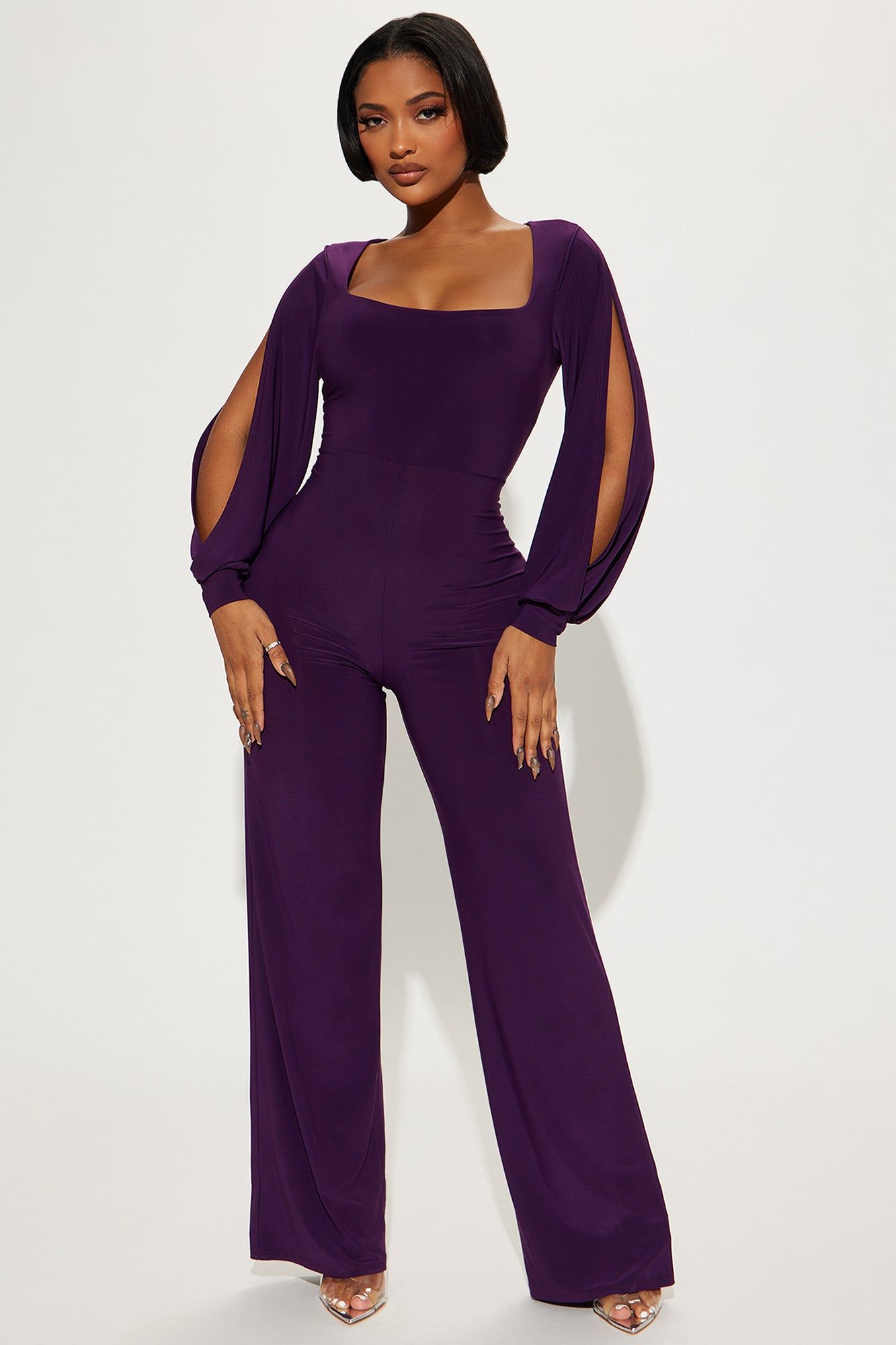 Ella Jumpsuit - Eggplant sold by Fashion Nova
