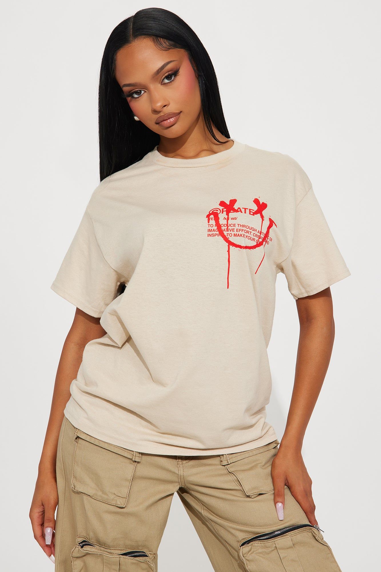 Create Art Tee - Sand sold by Fashion Nova