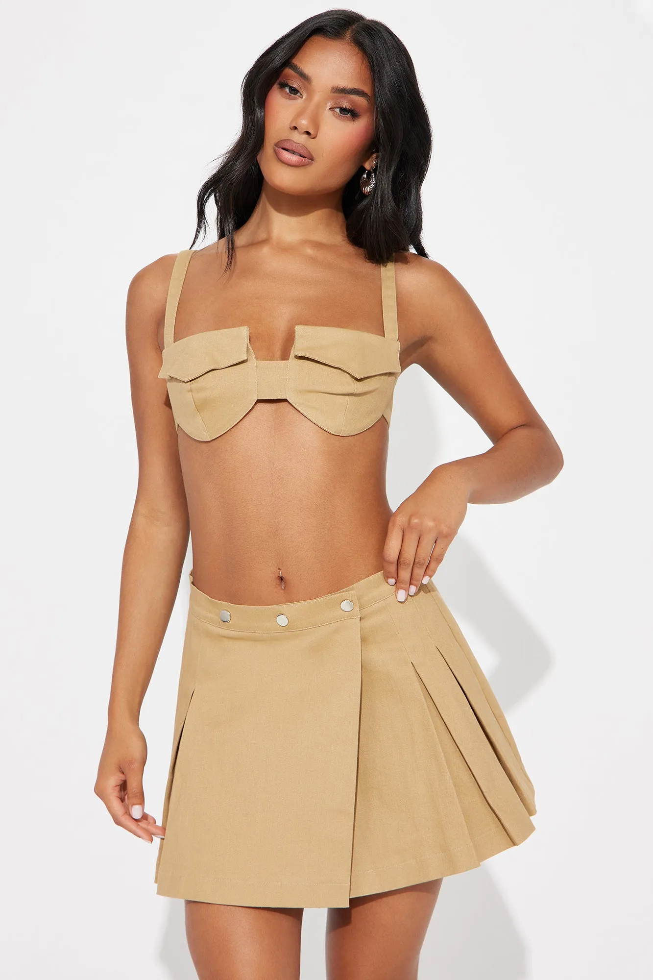 Good To Know Denim Skirt Set - Tan sold by Fashion Nova product image thumbnail 2