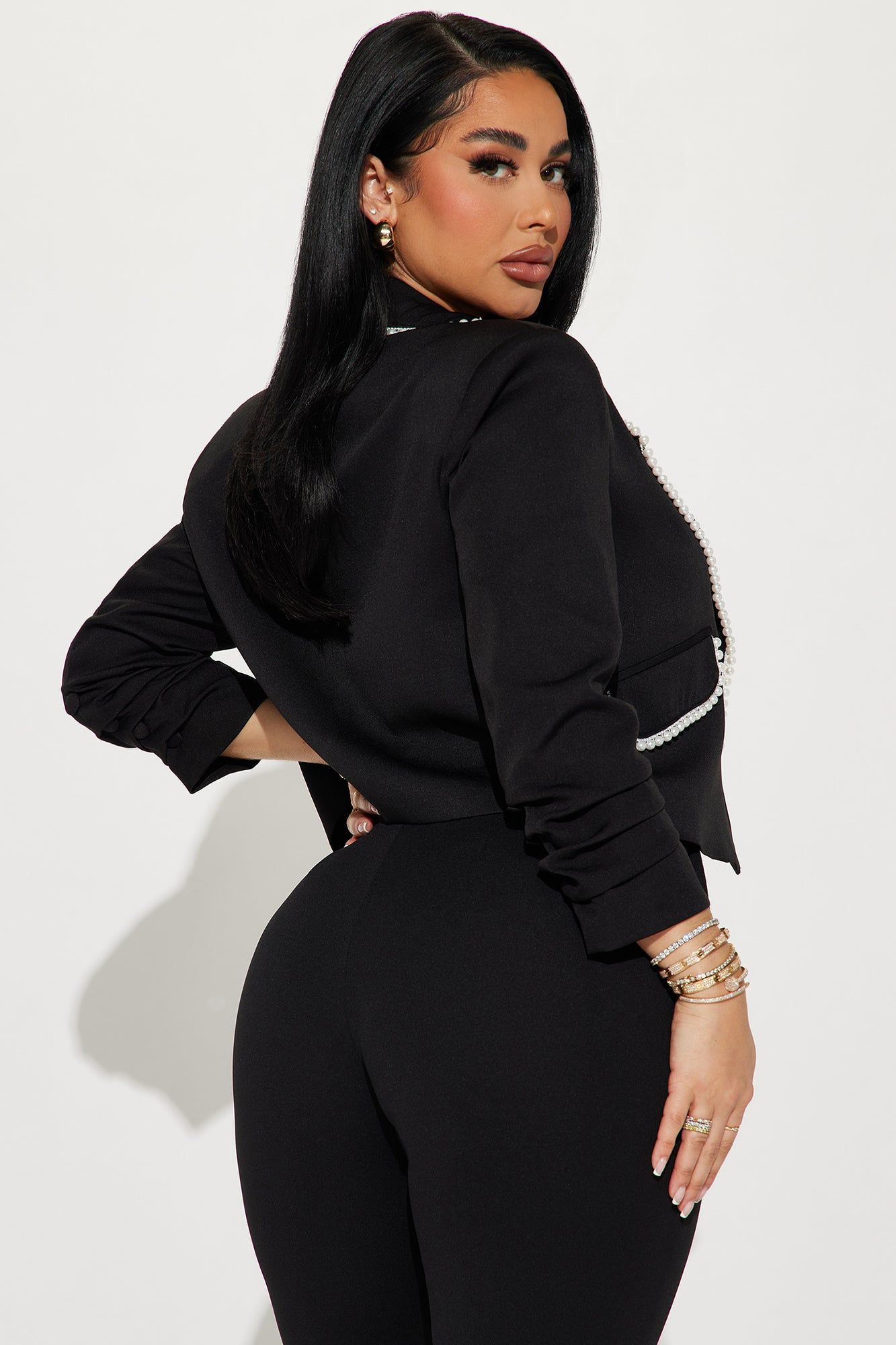 Girls Love Pearls Blazer - Black sold by Fashion Nova product image thumbnail 3