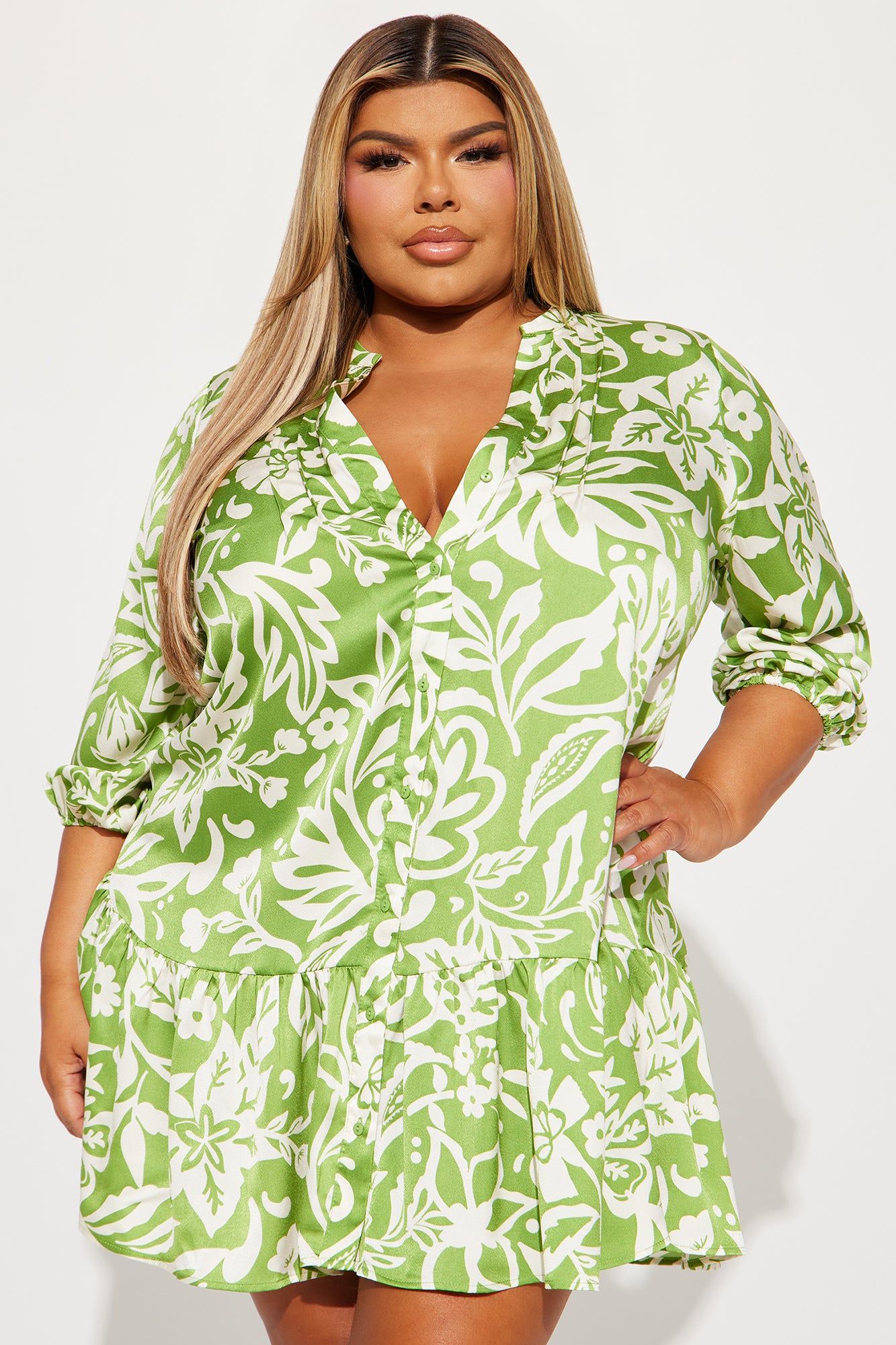 Gabby Satin Mini Dress - Green sold by Fashion Nova product image thumbnail 5