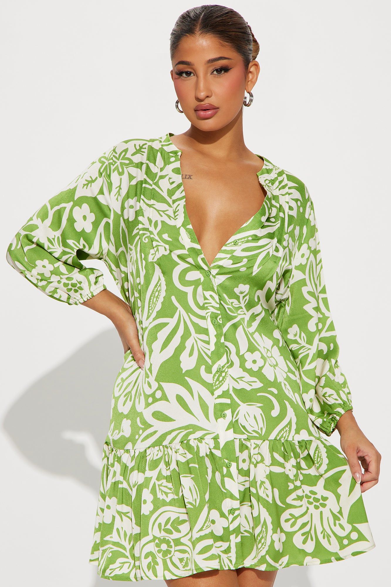 Gabby Satin Mini Dress - Green sold by Fashion Nova product image thumbnail 2