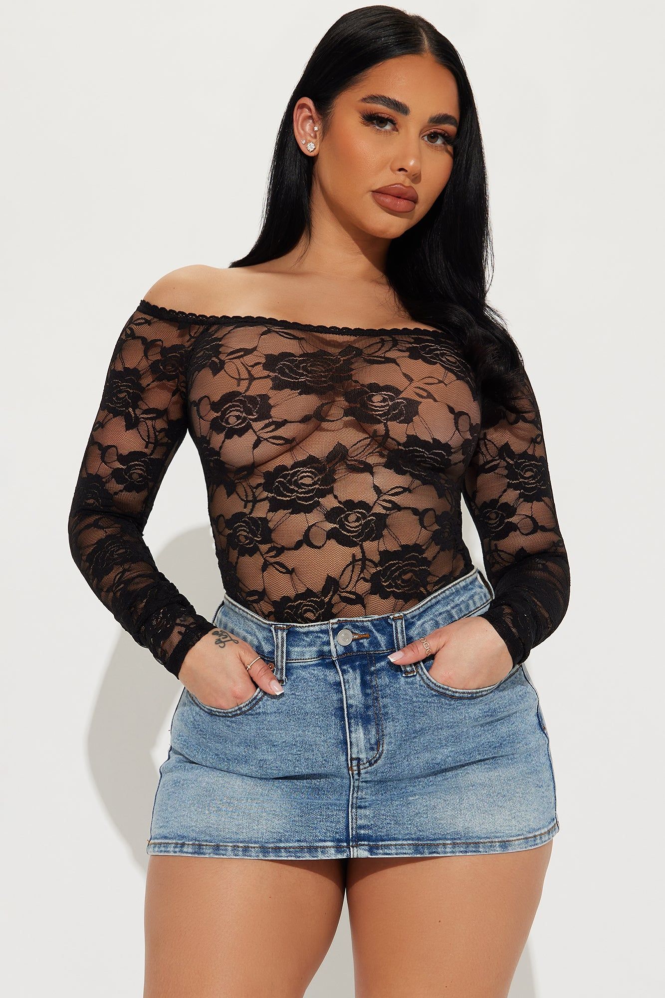 Girl Dinner Lace Bodysuit - Black sold by Fashion Nova product image thumbnail 3
