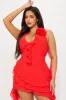 Ruffles and Roses Midi Dress - Red sold by Fashion Nova