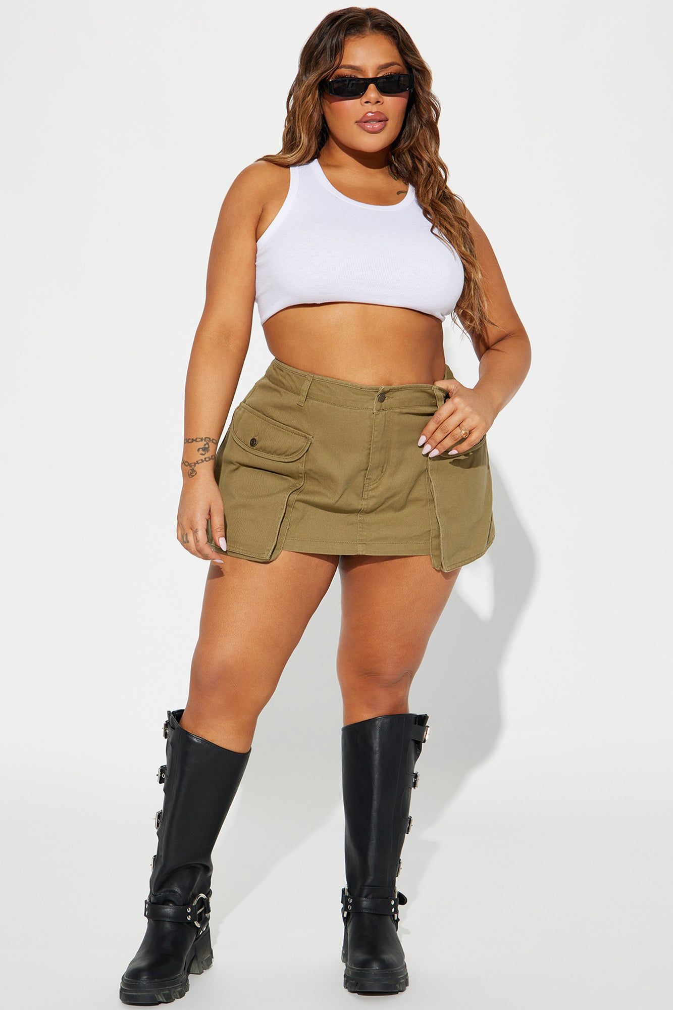 Roan Cargo Skort - Olive sold by Fashion Nova product image thumbnail 4