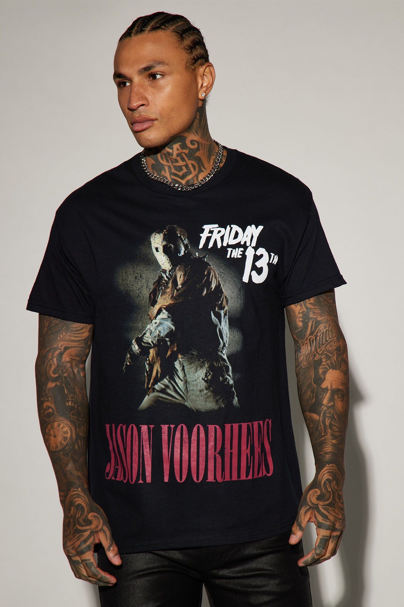 Friday The 13th Jason Voorhees Short Sleeve Tee - Black sold by Fashion Nova