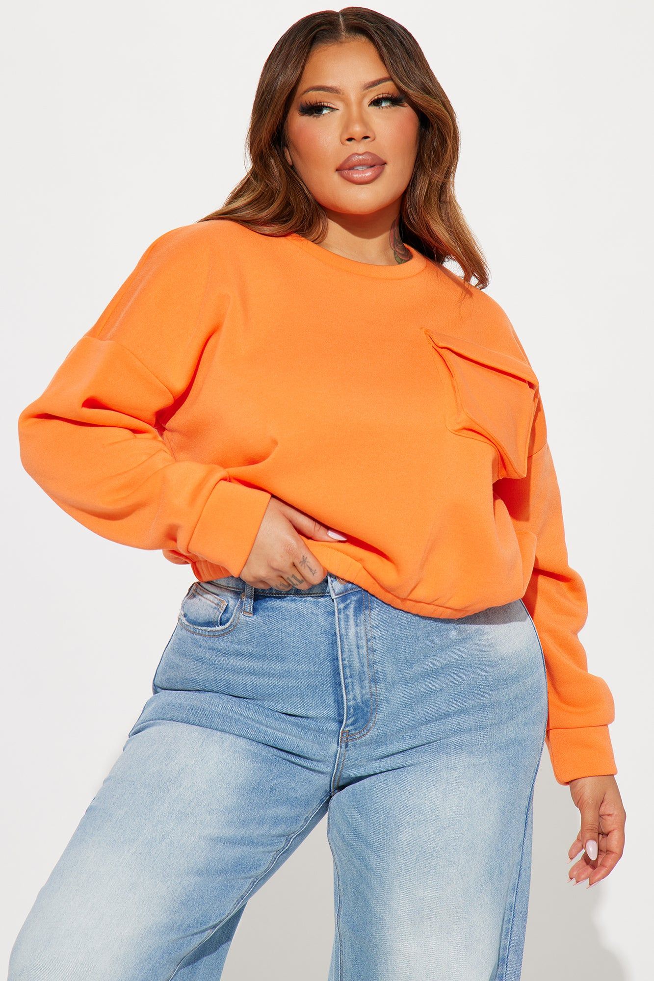 Amaya Fleece Lounge Top - Orange sold by Fashion Nova product image thumbnail 4