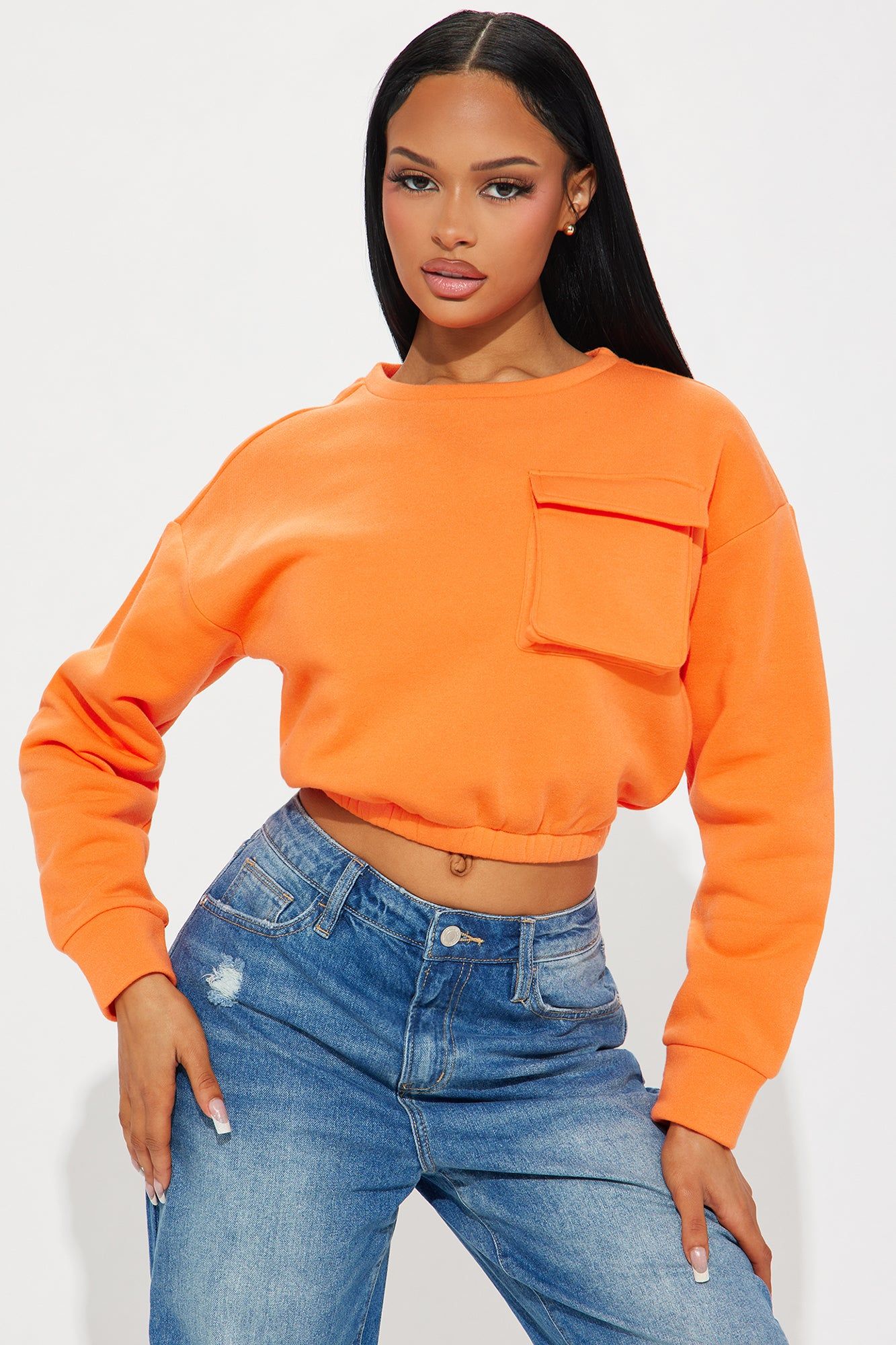 Amaya Fleece Lounge Top - Orange sold by Fashion Nova product image thumbnail 2