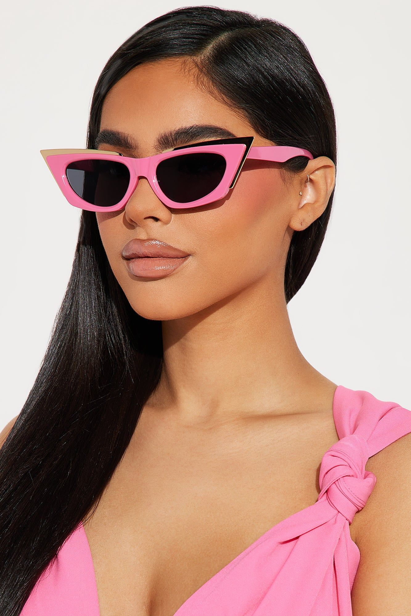 Sassy Cat Eye Sunglasses - Pink sold by Fashion Nova