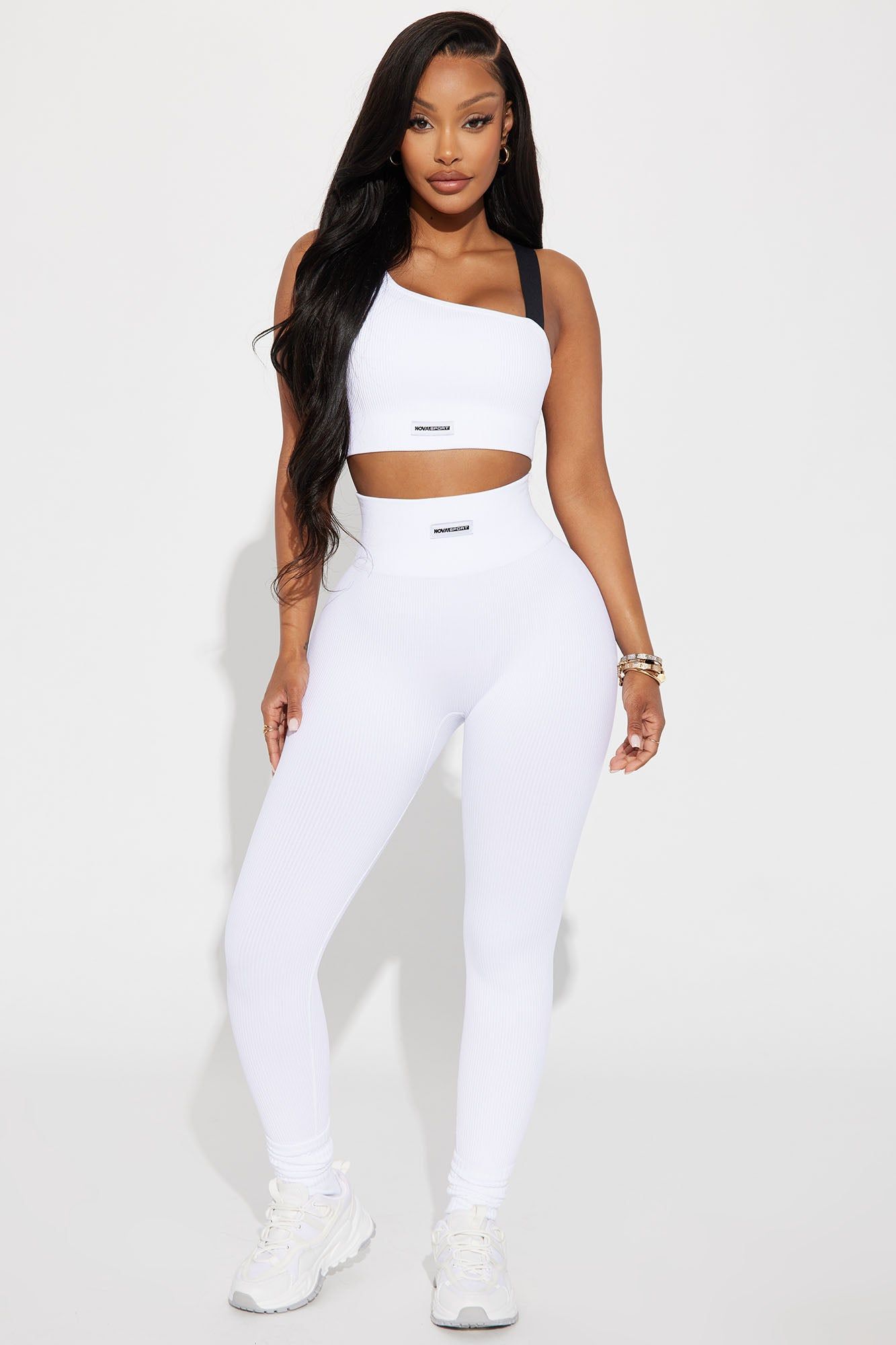 Fighter Ribbed Active Legging In Infinity Seamless - White sold by Fashion Nova