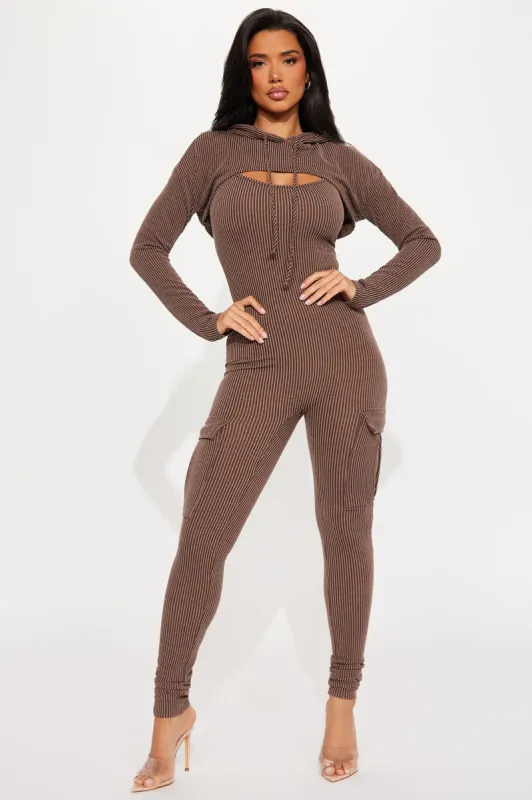 Everyday Grind Jumpsuit Set - Brown sold by Fashion Nova