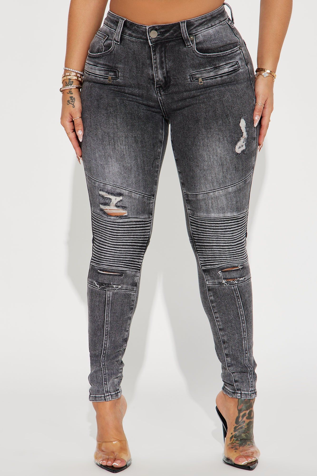 Ride Off Stretch Skinny Jeans - Grey sold by Fashion Nova product image thumbnail 2