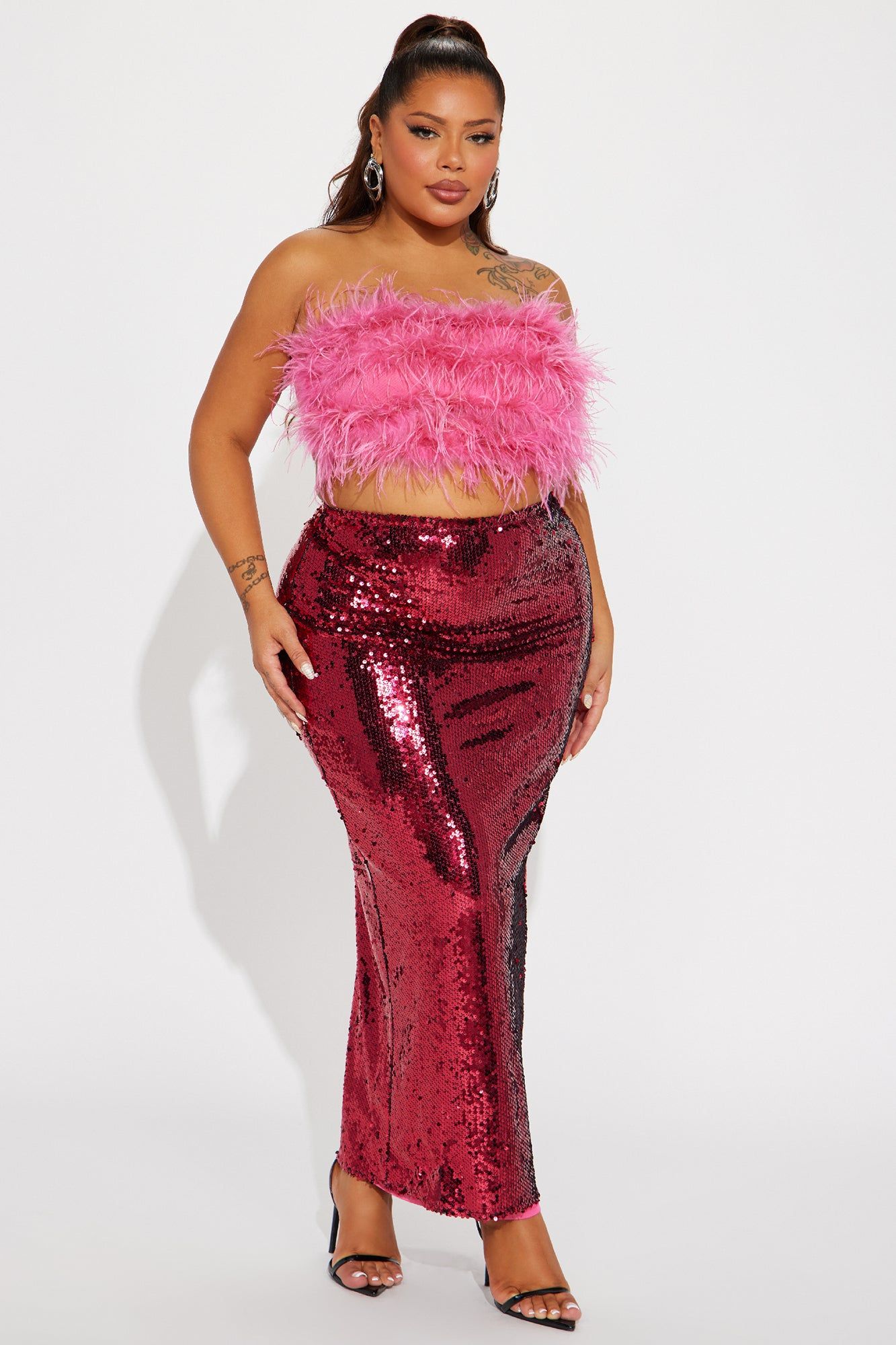 Star Of The Show Sequin Skirt Set - Pink sold by Fashion Nova product image thumbnail 4