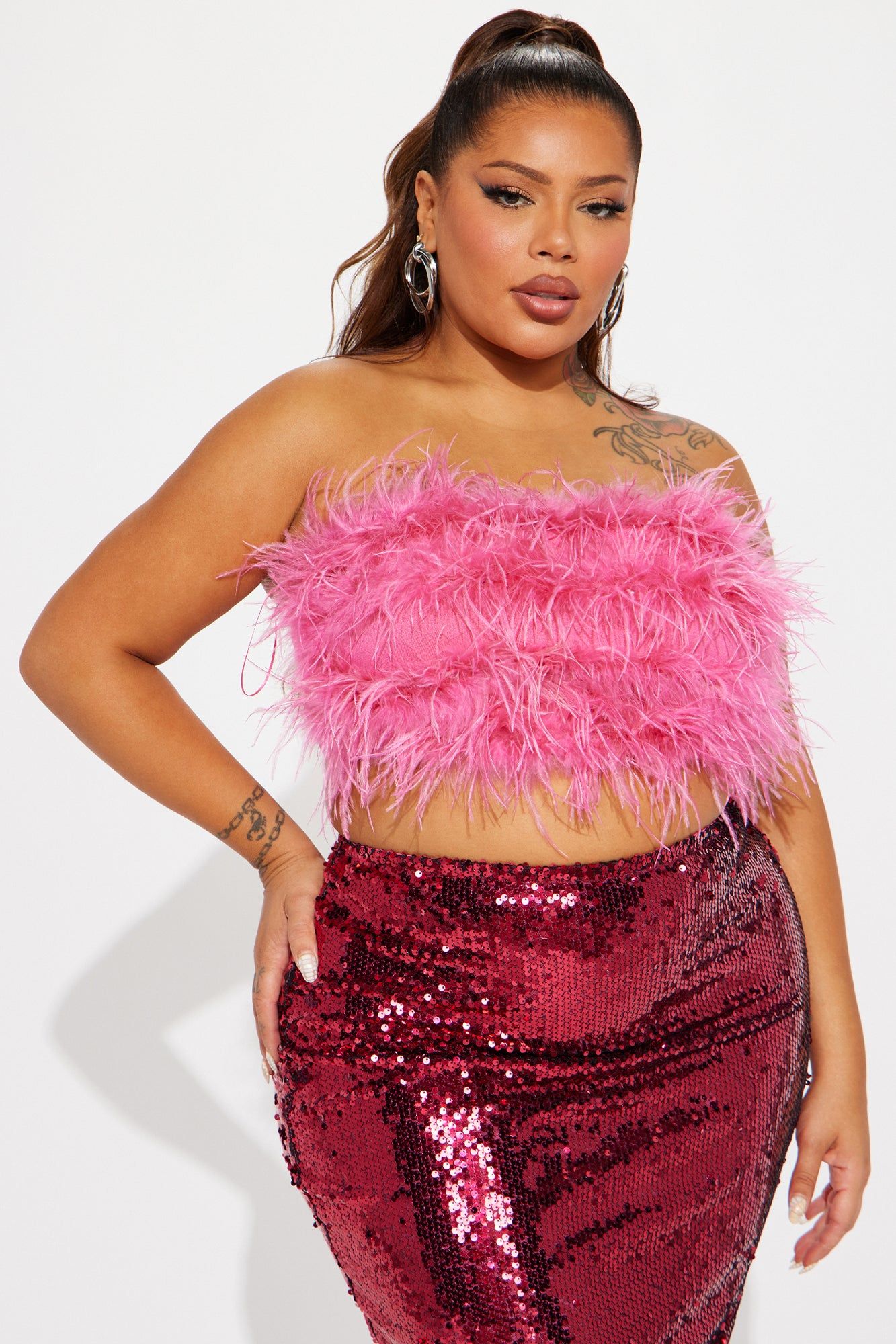 Star Of The Show Sequin Skirt Set - Pink sold by Fashion Nova product image thumbnail 5