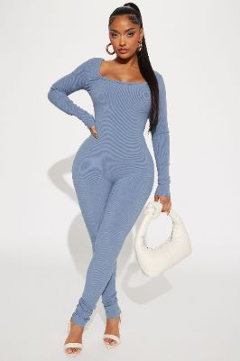 Hailey Snatched Jumpsuit - Charcoal sold by Fashion Nova