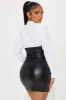 Rumi Faux Leather Mini Dress - Black/White sold by Fashion Nova