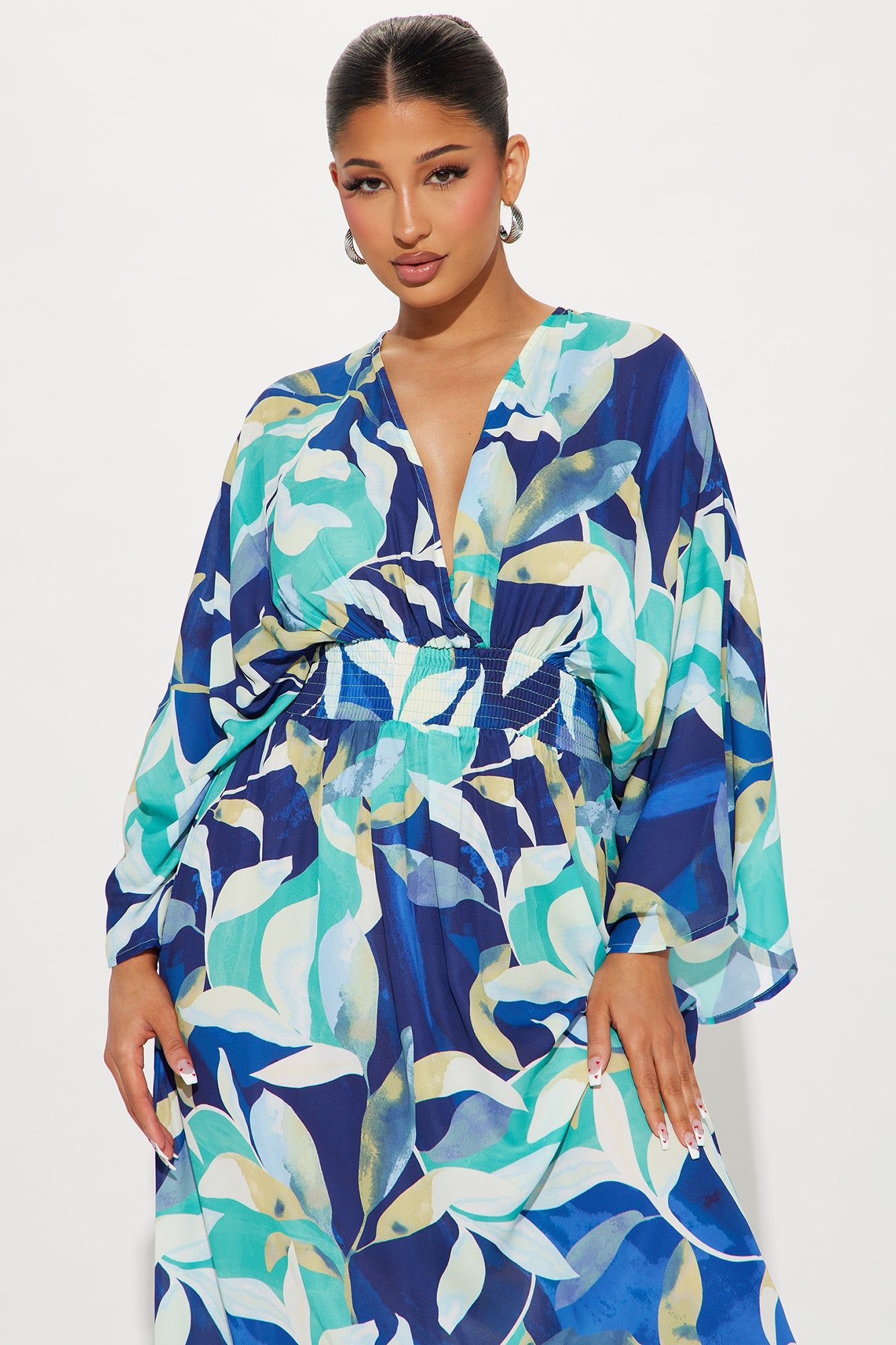 Costa Rica Chiffon Maxi Dress - Blue/combo sold by Fashion Nova product image thumbnail 2