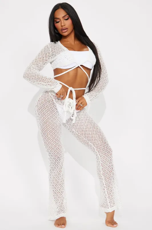 Gracie Cover Up Pants Set - Ivory sold by Fashion Nova
