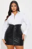 Rumi Faux Leather Mini Dress - Black/White sold by Fashion Nova