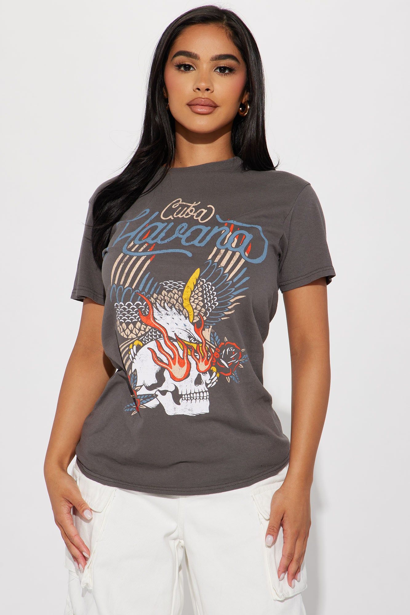 Havana Graphic Tshirt - Charcoal sold by Fashion Nova