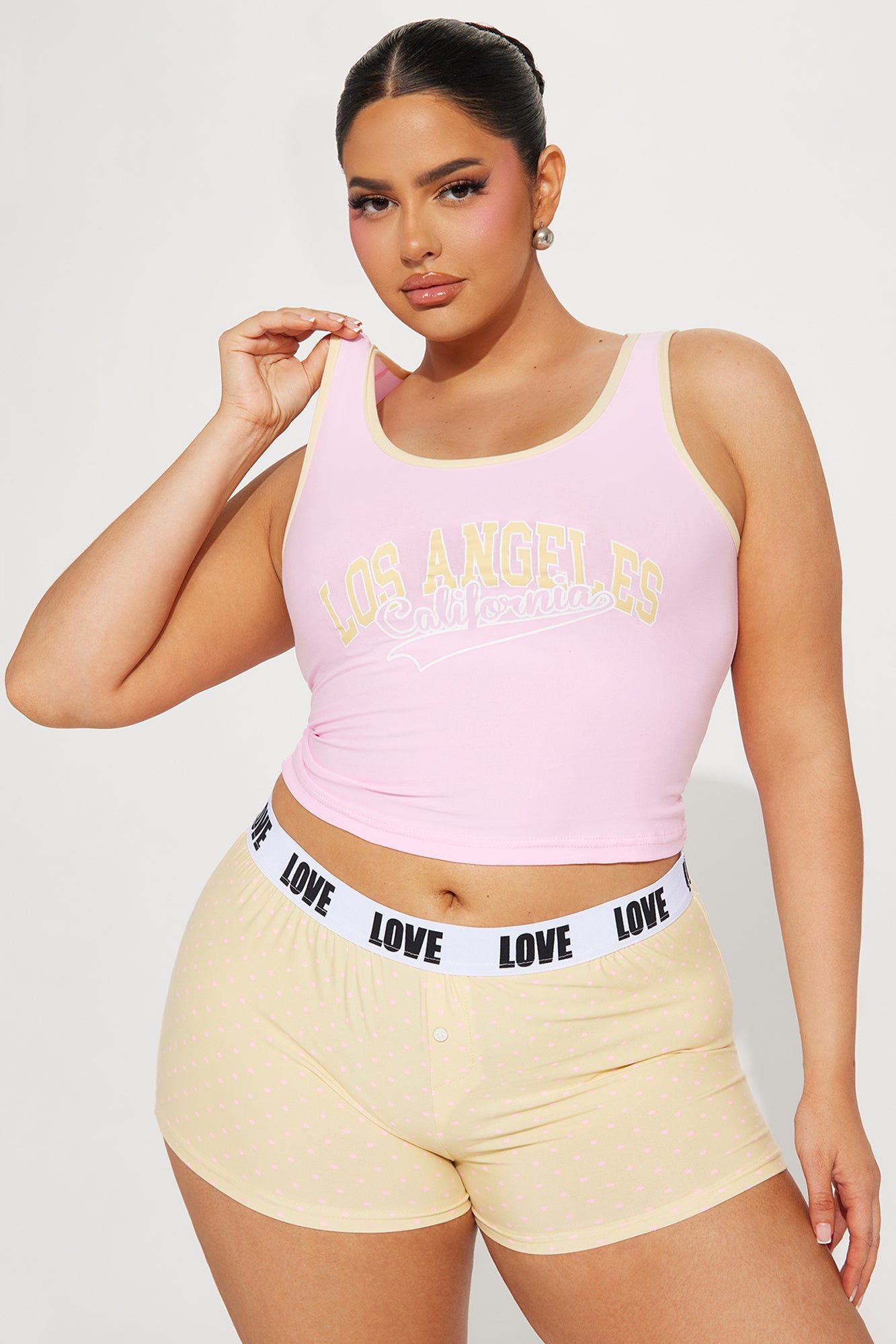 Los Angeles Babe PJ Boyshort Set - Pink/combo sold by Fashion Nova product image thumbnail 4