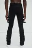 Pleat Me Down Stacked Skinny Flare Pants - Black sold by Fashion Nova